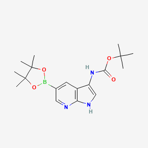 tert-butyl N-[5-(4,4,5,5-tetramethyl-1,3,2-dioxaborolan-2-yl)-1H-pyrrolo[2,3-b]pyridin-3-yl]carbamate