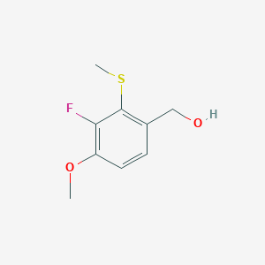 molecular formula C9H11FO2S B14026447 (3-Fluoro-4-methoxy-2-(methylthio)phenyl)methanol 