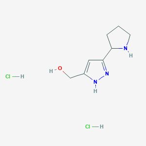 molecular formula C8H15Cl2N3O B1402648 （5-吡咯烷-2-基-2H-吡唑-3-基）-甲醇二盐酸盐 CAS No. 1452548-03-6