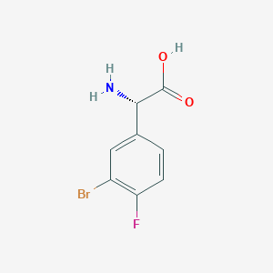 molecular formula C8H7BrFNO2 B14026497 (2S)-2-amino-2-(3-bromo-4-fluorophenyl)acetic acid 