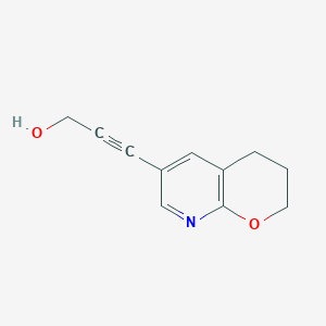 molecular formula C11H11NO2 B1402650 3-(3,4-二氢-2H-吡喃[2,3-b]吡啶-6-基)丙-2-炔-1-醇 CAS No. 1346447-31-1