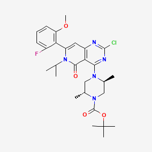 molecular formula C28H35ClFN5O4 B14026500 tert-Butyl (2R,5S)-4-(2-chloro-7-(2-fluoro-6-methoxyphenyl)-6-isopropyl-5-oxo-5,6-dihydropyrido[4,3-d]pyrimidin-4-yl)-2,5-dimethylpiperazine-1-carboxylate 