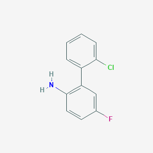 molecular formula C12H9ClFN B14026505 2'-Chloro-5-fluoro-[1,1'-biphenyl]-2-amine 