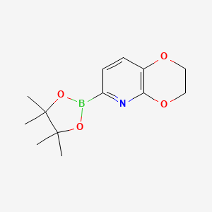 molecular formula C13H18BNO4 B1402651 6-(4,4,5,5-Tetramethyl-1,3,2-dioxaborolan-2-yl)-2,3-dihydro-[1,4]dioxino[2,3-b]pyridine CAS No. 1650548-67-6