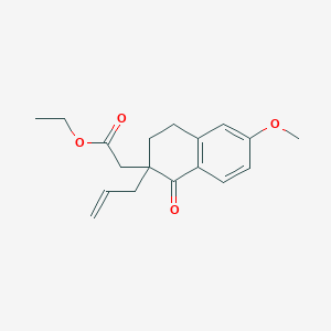 molecular formula C18H22O4 B14026550 Ethyl 2-(2-allyl-6-methoxy-1-oxo-1,2,3,4-tetrahydronaphthalen-2-yl)acetate 