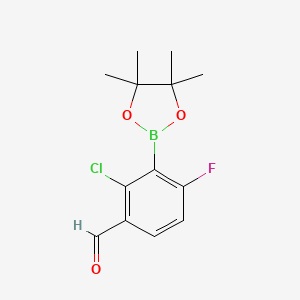 2-Chloro-4-fluoro-3-(4,4,5,5-tetramethyl-1,3,2-dioxaborolan-2-yl)benzaldehyde