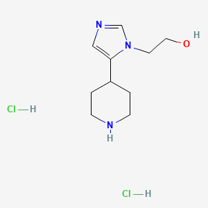 molecular formula C10H19Cl2N3O B1402660 2-(5-Piperidin-4-yl-imidazol-1-yl)-ethanol dihydrochloride CAS No. 1361113-24-7