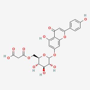 molecular formula C24H22O13 B14026618 3-oxo-3-[[(2R,3S,4S,5R)-3,4,5-trihydroxy-6-[5-hydroxy-2-(4-hydroxyphenyl)-4-oxochromen-7-yl]oxyoxan-2-yl]methoxy]propanoic acid 