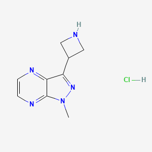 molecular formula C9H12ClN5 B1402662 3-(氮杂环丁-3-基)-1-甲基-1H-吡唑并[3,4-b]吡嗪盐酸盐 CAS No. 1361116-44-0