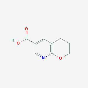 molecular formula C9H9NO3 B1402663 3,4-二氢-2H-吡喃并[2,3-B]吡啶-6-羧酸 CAS No. 1260664-03-6