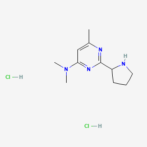 molecular formula C11H20Cl2N4 B1402664 N,N,6-三甲基-2-(吡咯烷-2-基)嘧啶-4-胺二盐酸盐 CAS No. 1361112-22-2