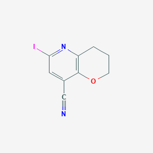 B1402668 6-iodo-3,4-dihydro-2H-pyrano[3,2-b]pyridine-8-carbonitrile CAS No. 1346447-09-3