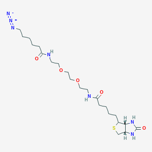 molecular formula C22H39N7O5S B14026743 N-[2-[2-[2-[5-[(3aR,6aS)-2-oxo-1,3,3a,4,6,6a-hexahydrothieno[3,4-d]imidazol-4-yl]pentanoylamino]ethoxy]ethoxy]ethyl]-6-azidohexanamide 