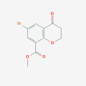 molecular formula C11H9BrO4 B14026749 Methyl 6-bromo-4-oxochromane-8-carboxylate 