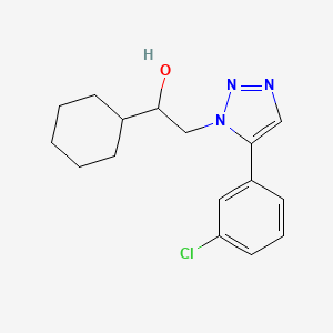 molecular formula C16H20ClN3O B14026758 2-(5-(3-Chlorophenyl)-1H-1,2,3-triazol-1-yl)-1-cyclohexylethan-1-ol CAS No. 2061980-40-1