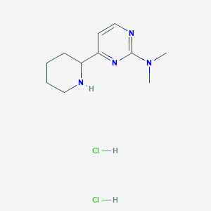 molecular formula C11H20Cl2N4 B1402676 Dimethyl-(4-piperidin-2-yl-pyrimidin-2-yl)-amine dihydrochloride CAS No. 1361114-90-0