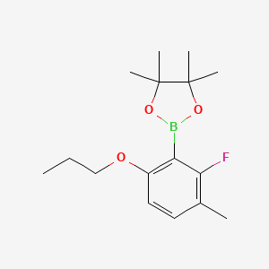 molecular formula C16H24BFO3 B14026790 2-(2-Fluoro-3-methyl-6-propoxyphenyl)-4,4,5,5-tetramethyl-1,3,2-dioxaborolane 