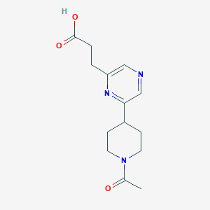 molecular formula C14H19N3O3 B1402680 3-(6-(1-乙酰哌啶-4-基)吡嗪-2-基)丙酸 CAS No. 1316221-83-6