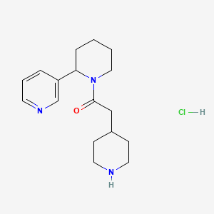 molecular formula C17H26ClN3O B1402681 2-Piperidin-4-yl-1-(3,4,5,6-tetrahydro-2H-[2,3']bipyridinyl-1-yl)-ethanone hydrochloride CAS No. 1361115-64-1