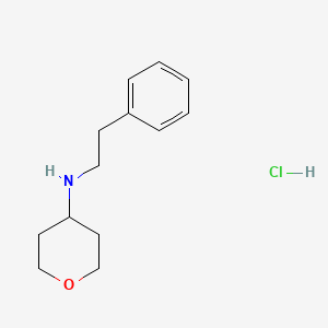 molecular formula C13H20ClNO B1402682 N-(2-苯乙基)四氢-2H-吡喃-4-胺盐酸盐 CAS No. 1158432-79-1