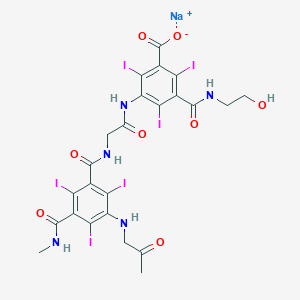 Sodium;3-(2-hydroxyethylcarbamoyl)-2,4,6-triiodo-5-[[2-[[2,4,6-triiodo-3-(methylcarbamoyl)-5-(2-oxopropylamino)benzoyl]amino]acetyl]amino]benzoate