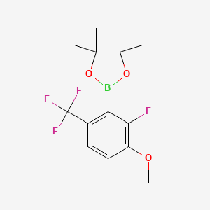 molecular formula C14H17BF4O3 B14026849 2-(2-Fluoro-3-methoxy-6-(trifluoromethyl)phenyl)-4,4,5,5-tetramethyl-1,3,2-dioxaborolane 