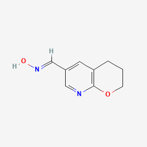 molecular formula C9H10N2O2 B1402686 (E)-3,4-Dihydro-2H-pyrano[2,3-b]pyridine-6-carbaldehyde oxime CAS No. 1346451-48-6