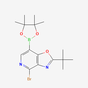 molecular formula C16H22BBrN2O3 B1402687 4-溴-2-(叔丁基)-7-(4,4,5,5-四甲基-1,3,2-二恶杂硼环-2-基)恶唑并[4,5-C]吡啶 CAS No. 2096998-45-5