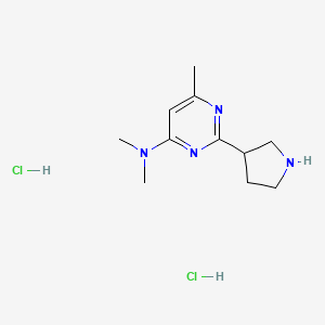 molecular formula C11H20Cl2N4 B1402688 N,N,6-三甲基-2-(吡咯烷-3-基)嘧啶-4-胺二盐酸盐 CAS No. 1361114-89-7
