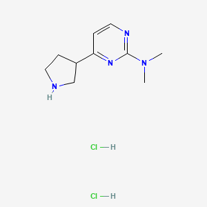 molecular formula C10H18Cl2N4 B1402690 二甲基-(4-吡咯烷-3-基-嘧啶-2-基)-胺二盐酸盐 CAS No. 1361113-37-2
