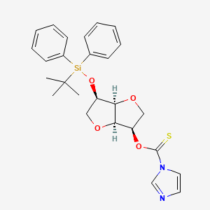 molecular formula C26H30N2O4SSi B14026901 O-((3R,3AR,6R,6AS)-6-((Tert-butyldiphenylsilyl)oxy)hexahydrofuro[3,2-B]furan-3-YL) 1H-imidazole-1-carbothioate 