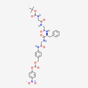 Tert-butyl (S)-(2-((2-((1-((2-((4-((((4-nitrophenoxy)carbonyl)oxy)methyl)phenyl)amino)-2-oxoethyl)amino)-1-oxo-3-phenylpropan-2-YL)amino)-2-oxoethyl)amino)-2-oxoethyl)carbamate