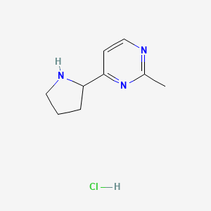 molecular formula C9H14ClN3 B1402692 2-甲基-4-(吡咯烷-2-基)嘧啶盐酸盐 CAS No. 1361115-71-0