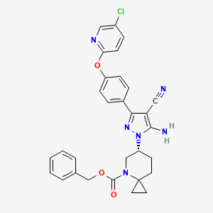 benzyl (6R)-6-[5-amino-3-[4-(5-chloropyridin-2-yl)oxyphenyl]-4-cyanopyrazol-1-yl]-4-azaspiro[2.5]octane-4-carboxylate