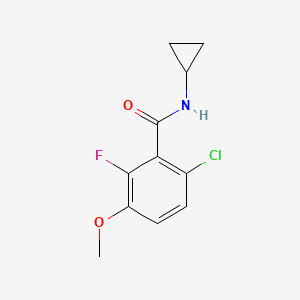 molecular formula C11H11ClFNO2 B14026943 6-Chloro-N-cyclopropyl-2-fluoro-3-methoxybenzamide 