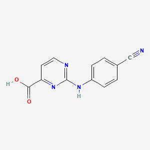 molecular formula C12H8N4O2 B1402695 2-[(4-氰基苯基)氨基]嘧啶-4-羧酸 CAS No. 1393845-75-4