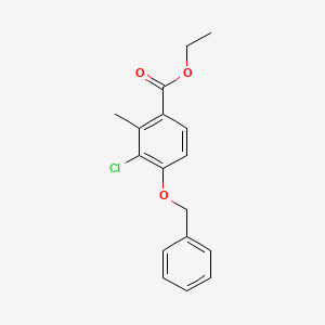 molecular formula C17H17ClO3 B14026966 Ethyl 4-(benzyloxy)-3-chloro-2-methylbenzoate 