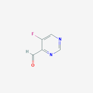 molecular formula C5H3FN2O B14026968 5-Fluoropyrimidine-4-carbaldehyde 