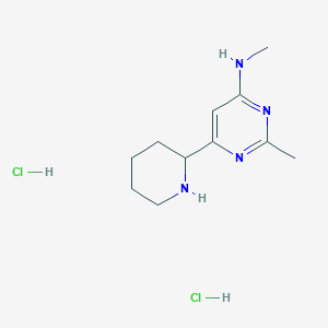 molecular formula C11H20Cl2N4 B1402700 二盐酸甲基-(2-甲基-6-哌啶-2-基-嘧啶-4-基)-胺 CAS No. 1361115-02-7