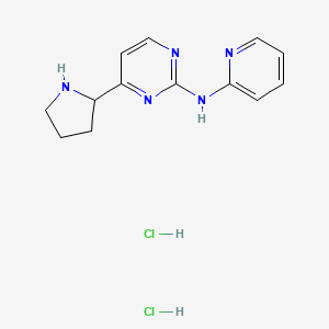 molecular formula C13H17Cl2N5 B1402701 吡啶-2-基-(4-吡咯烷-2-基-嘧啶-2-基)-胺二盐酸盐 CAS No. 1361115-01-6