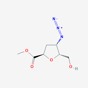 molecular formula C7H11N3O4 B14027074 methyl (2R,4S,5R)-4-azido-5-(hydroxymethyl)tetrahydrofuran-2-carboxylate 