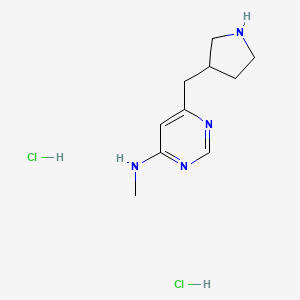 molecular formula C10H18Cl2N4 B1402711 N-methyl-6-(pyrrolidin-3-ylmethyl)pyrimidin-4-amine dihydrochloride CAS No. 1361112-31-3