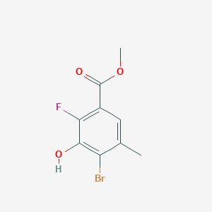 molecular formula C9H8BrFO3 B14027114 Methyl 4-bromo-2-fluoro-3-hydroxy-5-methylbenzoate 