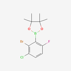 molecular formula C12H14BBrClFO2 B14027123 2-(2-Bromo-3-chloro-6-fluorophenyl)-4,4,5,5-tetramethyl-1,3,2-dioxaborolane 