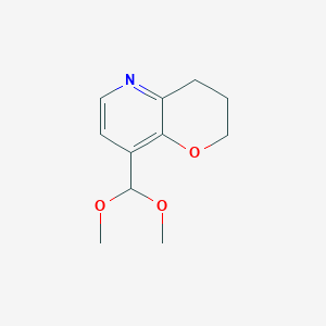 molecular formula C11H15NO3 B1402713 8-(二甲氧基甲基)-3,4-二氢-2H-吡喃并[3,2-b]吡啶 CAS No. 1346447-02-6