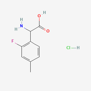 molecular formula C9H11ClFNO2 B14027141 2-Amino-2-(2-fluoro-4-methylphenyl)acetic acid hydrochloride 