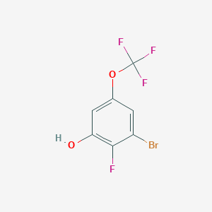 molecular formula C7H3BrF4O2 B14027156 3-Bromo-2-fluoro-5-(trifluoromethoxy)phenol 