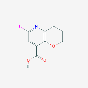 molecular formula C9H8INO3 B1402716 6-iodo-3,4-dihydro-2H-pyrano[3,2-b]pyridine-8-carboxylic acid CAS No. 1346447-29-7