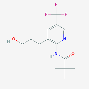 molecular formula C14H19F3N2O2 B1402718 N-(3-(3-羟基丙基)-5-(三氟甲基)吡啶-2-基)吡伐酰胺 CAS No. 1346447-27-5