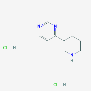 molecular formula C10H17Cl2N3 B1402725 2-甲基-4-(哌啶-3-基)嘧啶二盐酸盐 CAS No. 1361115-11-8